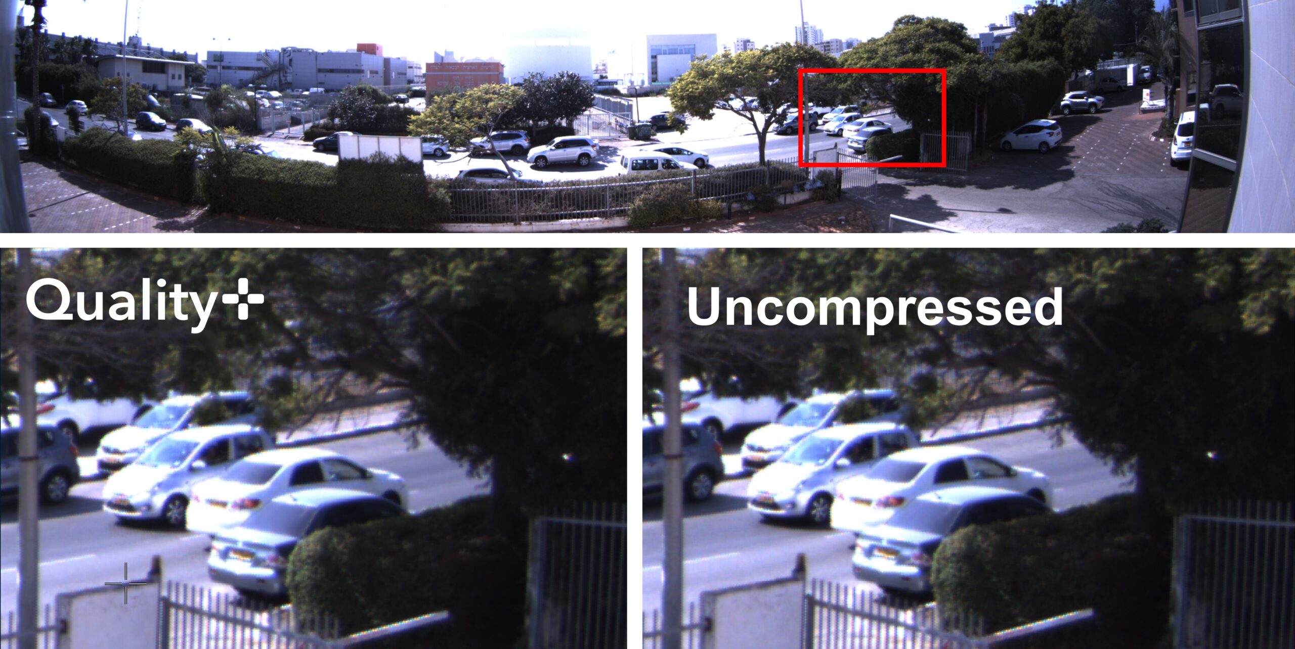 Comparison of uncompressed and compressed ROI image with Gidel Quality+ lossless compression